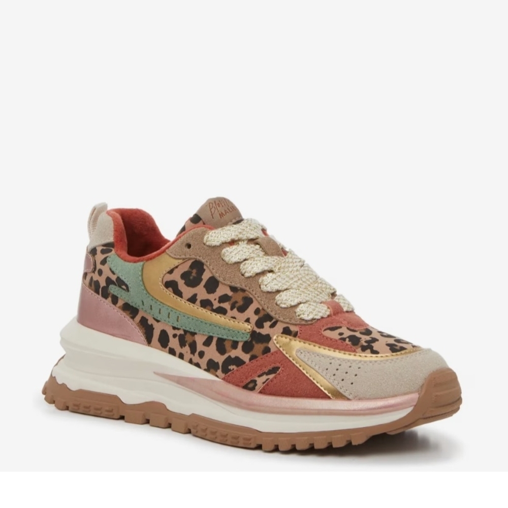 Blowfish Malibu Leopard Print Sneakers with Colorful Accents Sz 8